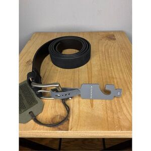 ALLSAINTS‎ Men's Textured Suede Buckle Belt Charcoal Grey Size 40